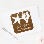 Summer Seashells in Chocolate Sticker (Envelop)