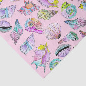Summer Seashells in Girly Painted Waterverf Paint Tissuepapier (Detail)