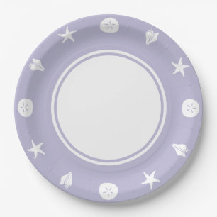 Summer Seashells in Lavender Paper Bord