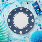Summer Seashells in Navy Paper Bord (Feest)