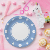 Summer Seashells in Periwinkle Paper Bord (Feest)