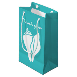 Summer Seashells in Turquoise Gift Bag Klein Cadeauzakje