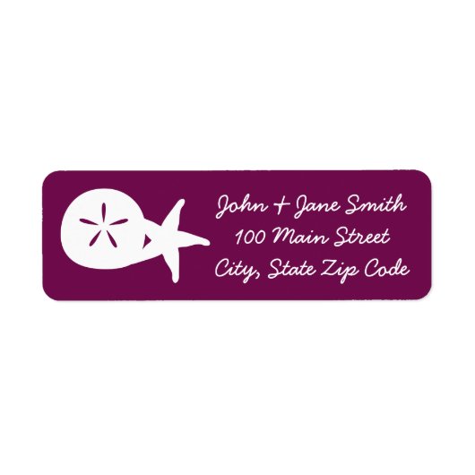 Summer Seashells in Wine Return Address Label (Voorkant)