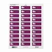 Summer Seashells in Wine Return Address Label (Full Sheet)