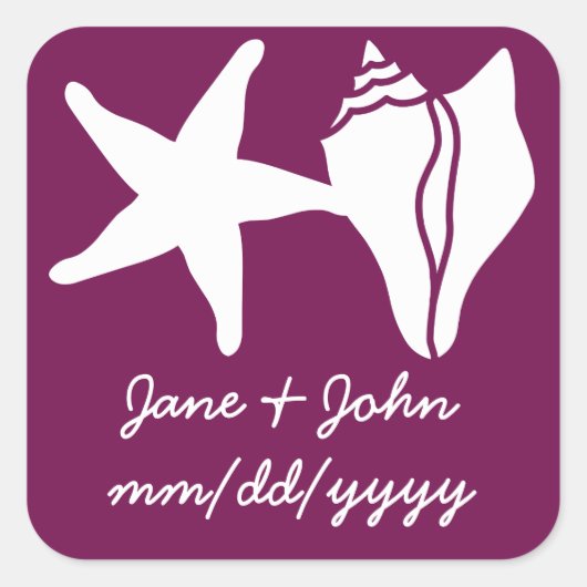 Summer Seashells in Wine Sticker (Voorkant)