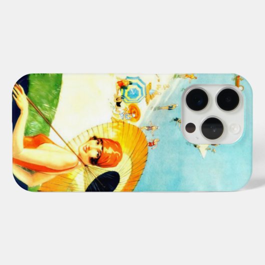 Summer Seaside coque iphone des années 1920 (Verso (horizontal))