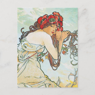 Summer Season Alphonse Mucha Fine Art Briefkaart