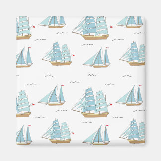 Summer Seatime Cute-jachten met Canvas tas Magneet