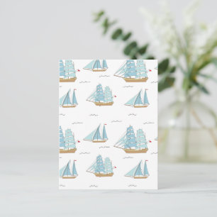 Summer Seatime Cute-jachten met zeilschip Briefkaart