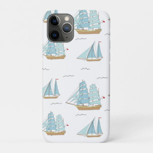 Summer Seatime Cute-jachten met zeilschip iPhone 11 Pro Hoesje