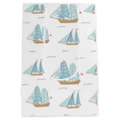 Summer Seatime Cute-jachten met zeilschip Medium Cadeauzakje (Achterkant)