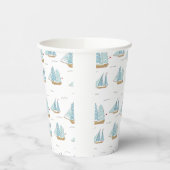 Summer Seatime Cute-jachten met zeilschip Papieren Bekers (Links)