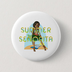 Summer Senorita Buttonnen Ronde Button 5,7 Cm