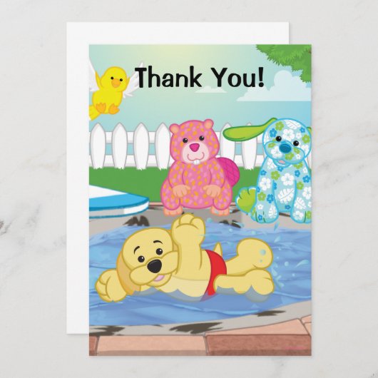 Summer Sensation Pool Bedankkaart (Voorkant / Achterkant)