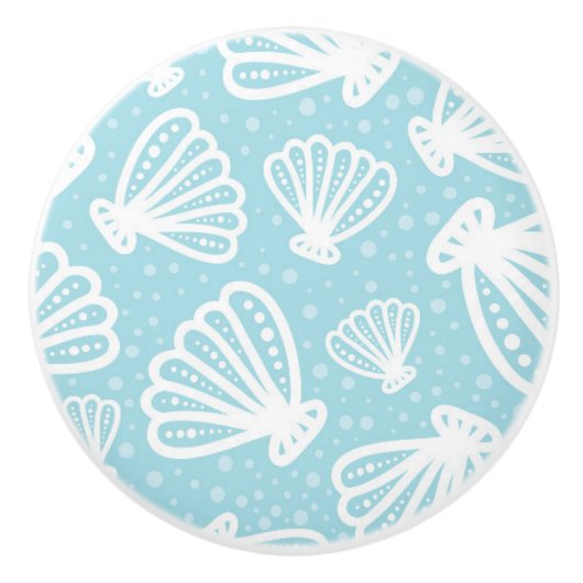Summer Shell Pattern Keramische Knop (Voorkant)
