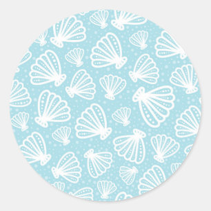 Summer Shell Pattern Ronde Sticker