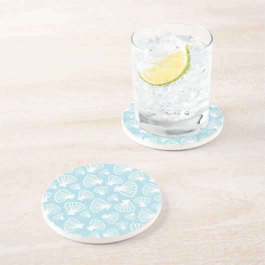 Summer Shell Pattern Zandsteen Onderzetter (Zijkant)