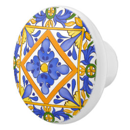 Summer, Siciliaanse tegels, majolica, Middellandse Keramische Knop