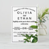 Summer Simple calligraphy green Wedding Invitation Kaart (Staand voorkant)