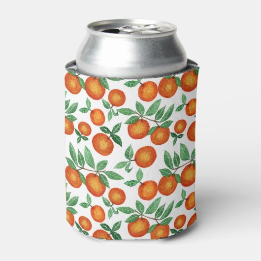 Summer Sinaasappels Citrus Waterverf Fruit Pattern Blikjeskoeler (Blikje Voorkant)