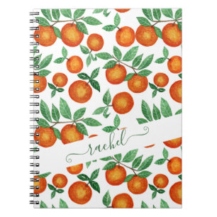 Summer Sinaasappels Citrus Waterverf Fruit Pattern Notitieboek