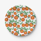 Summer Sinaasappels Citrus Waterverf Fruit Pattern Papieren Bordje (Voorkant)