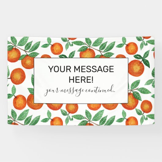 Summer Sinaasappels Citrus Waterverf Fruit Pattern Spandoek (Horizontaal)