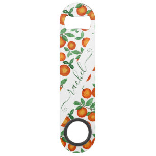 Summer Sinaasappels Citrus Waterverf Fruit Pattern Speed Flessenopener