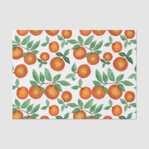 Summer Sinaasappels Citrus Waterverf Fruit Pattern Tissuepapier