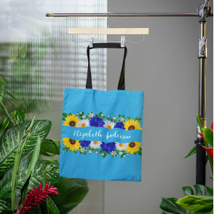 Summer Sky Blue Floral Draagtas