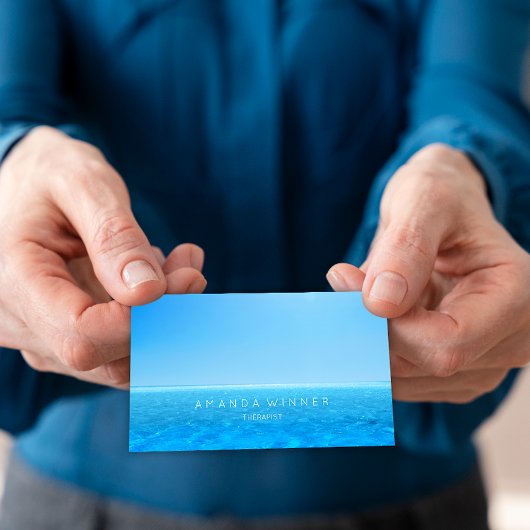 Summer Sky Ocean Therapist Psychologist Couch Visitekaartje