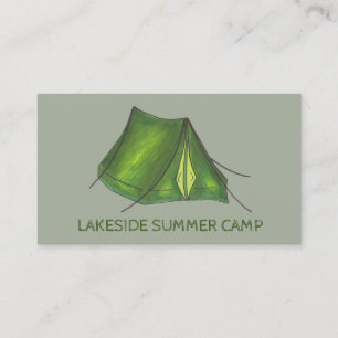 Summer Sleepaway Camp Camping Campground Tent Visitekaartje