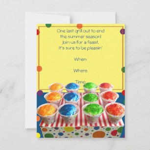Summer Snowcone Party Invitation Kaart