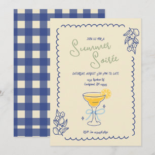 Summer Soirée Cocktail Evening Invitation Kaart