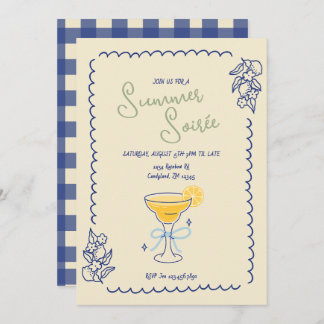 Summer Soirée Cocktail Evening Invitation Kaart
