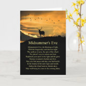 Summer Solstice Mid Summers Eve Elk en Poem Kaart (Gele Bloem)