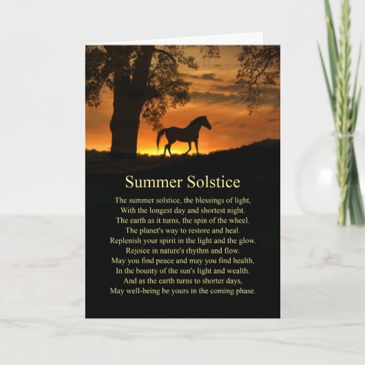 Summer Solstice Mid Summers Eve Oak Tree Horse Kaart (Voorkant)