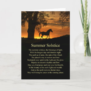 Summer Solstice Mid Summers Eve Oak Tree Horse Kaart