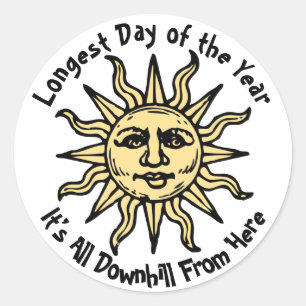 Summer Solstice Poem Ronde Sticker