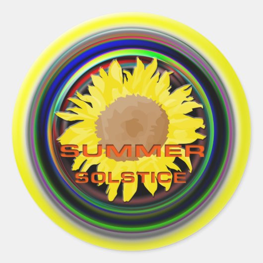Summer Solstice Ronde Sticker (Voorkant)