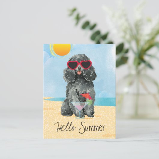 Summer Speelgoed Poodle Briefkaart (Staand voorkant)