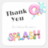 Summer Splash Teacher Dank u Sticker (Voorkant)