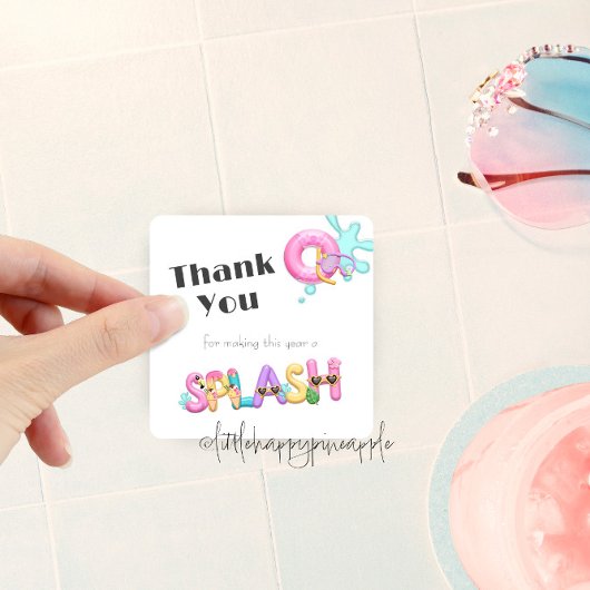 Summer Splash Teacher Dank u Sticker