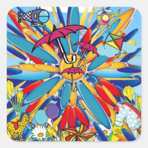 Summer Splash! Vierkante Sticker