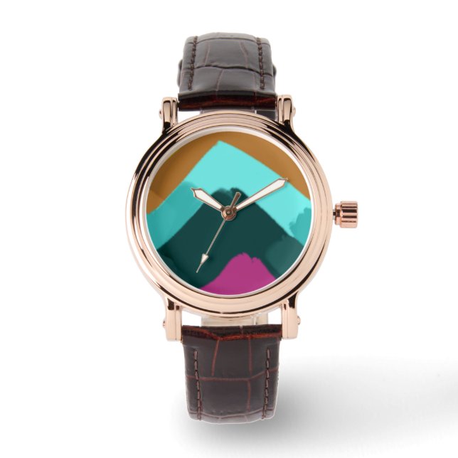 Summer Splash Wave Abstract Art  Horloge (Voorkant)