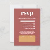 Summer Spring Mustard Red Floral Botanical Wedding RSVP Kaartje (Voorkant)
