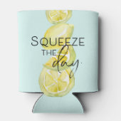 Summer Squeeze the day quote waterverf Blikjeskoeler (Achterkant)