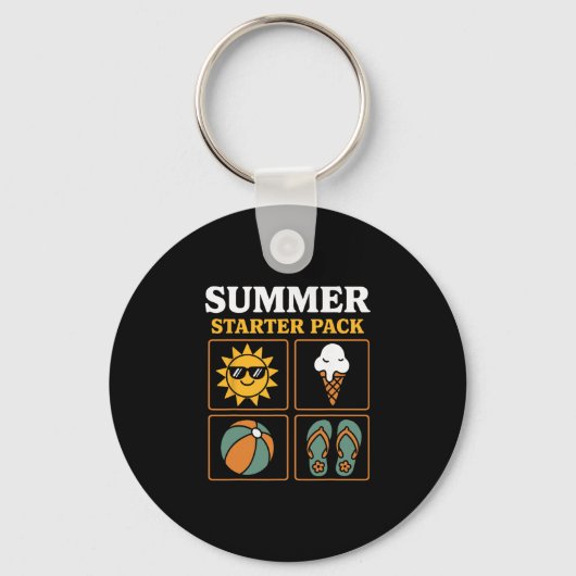 Summer Starter Pack Sun Flip Flops Ll And Ice Crea Sleutelhanger (Voorkant)