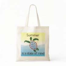 "Summer State of Mind" Zeeschildpad Aquarel Canvas
