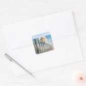 Summer Straw Hat In Ocean Breeze Vierkante Sticker (Envelop)